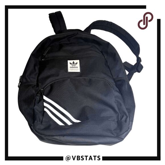 Adidas Men's Originals National 2.0 Backpack Black White Stripes OS